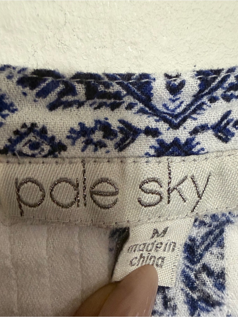 Women’s White Tunic Top with Blue Folk Embroidery - Picture 6 of 8